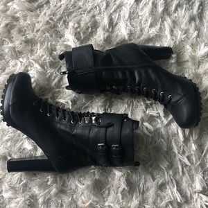 Forever 21 Heeled Combat Boots Sz 8